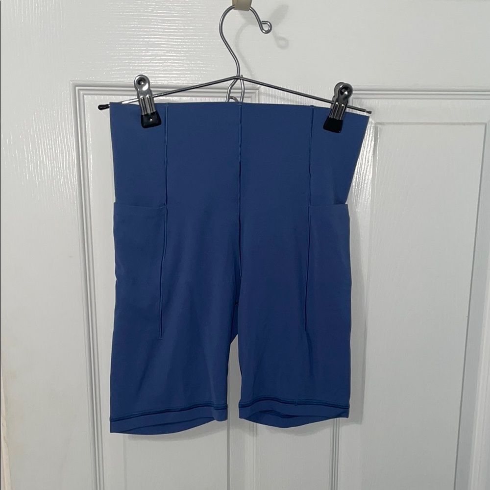 Offline by Aerie Blue High-Waisted Biker Shorts